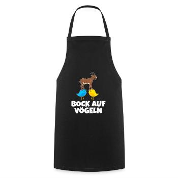 Bock on birds sex pickup dirty nasty single - Cooking Apron - black - Front - AI Model Male 185 dark (185cm)