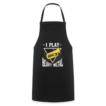 Je joue du Heavy Metal Tuba Orchestra Instrument Brass - Tablier de cuisine - noir - Devant - AI Model Male 185 dark (185cm)