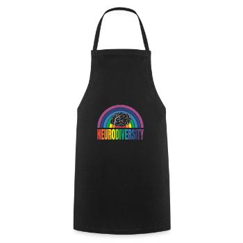 Neurodiversity Neurodiversité Autiste Autisme - Tablier de cuisine - noir - Devant - AI Model Male 185 dark (185cm)