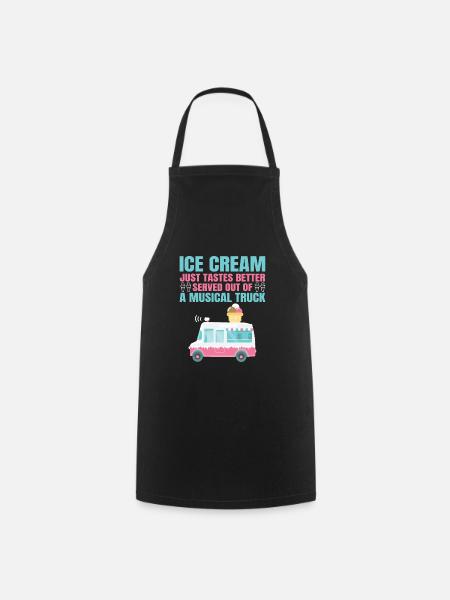 Camion de glace glacier marchand de glace glacier glacier truck - Tablier de cuisine - noir