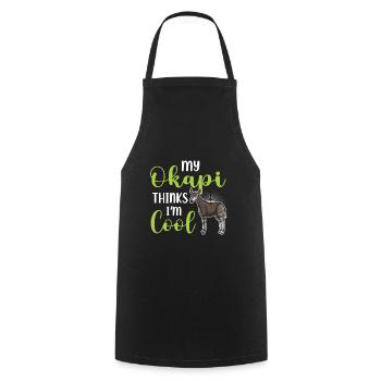Okapi Giraffe Africa Safari Zebra Wild Animals - Cooking Apron - black - Front - AI Model Male 185 dark (185cm)
