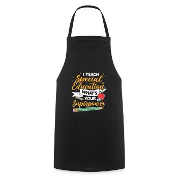 Special Education Special Education Teacher School - Cooking Apron - black - Front - AI Model Male 185 dark (185cm)