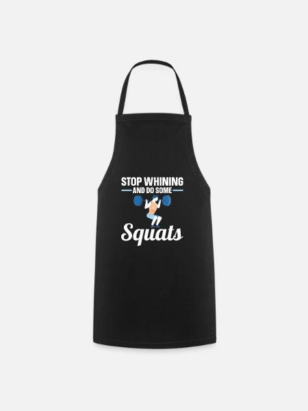 Kniebeugen Squat Gewichtheben Gym Workout Squats - Forklæde - sort