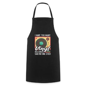 Vinyl Turntable Collector's Music Records - Cooking Apron - black - Front - AI Model Male 185 dark (185cm)