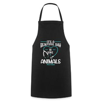 veterinarian veterinary medicine animals medicine veterinary practice - Cooking Apron - black - Front - AI Model Male 185 dark (185cm)