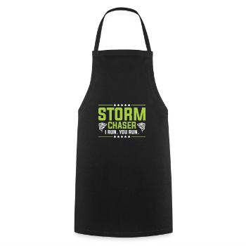 Storm Chaser Tornado Hunter Metereologist Severe Weather - Cooking Apron - black - Front - AI Model Male 185 dark (185cm)