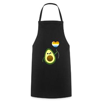 Avocado with Aroace Pride Balloon - Cooking Apron - black - Front - AI Model Male 185 dark (185cm)