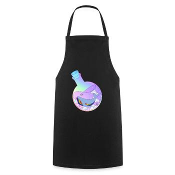 Regenbogenwal im Trank LGBT Pride Month - Kochschürze - Schwarz - Vorne - AI Model Male 185 dark (185cm)