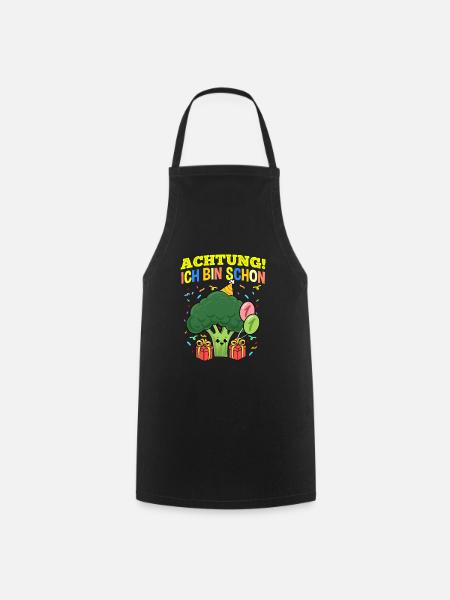 Achtung Ich Bin Schon 1 Geburtstag Brocolli - Kochschürze - Schwarz