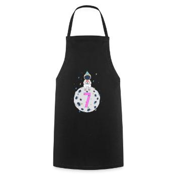 Fête d’anniversaire de l’espace du 7ème anniversaire - Tablier de cuisine - noir - Devant - AI Model Male 185 dark (185cm)