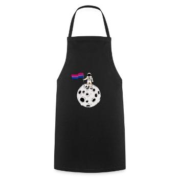Bisexual astronaut on the moon Bi Pride flag - Cooking Apron - black - Front - AI Model Male 185 dark (185cm)