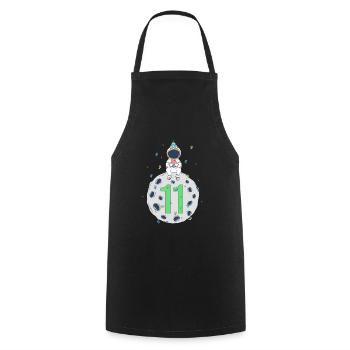 11th Birthday Space Birthday Party - Cooking Apron - black - Front - AI Model Male 185 dark (185cm)