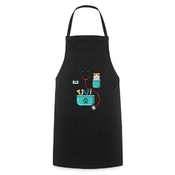 Veterinarian Costume Halloween - Cooking Apron - black - Front - AI Model Male 185 dark (185cm)