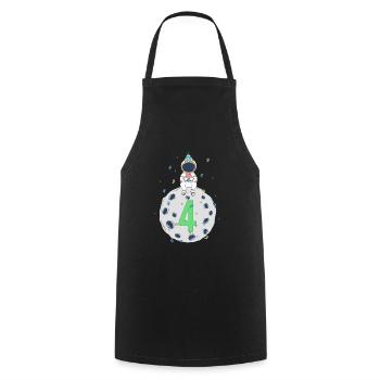 Fête d’anniversaire de l’espace de 4ème anniversaire - Tablier de cuisine - noir - Devant - AI Model Male 185 dark (185cm)