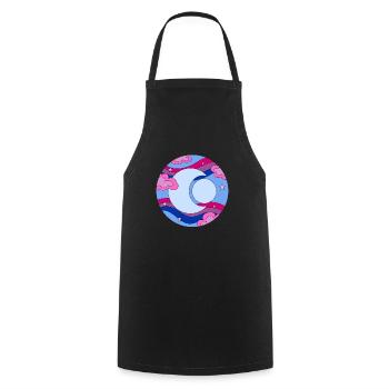 Fierté bisexuelle De la Lune de l’espace bisexuelle - Tablier de cuisine - noir - Devant - AI Model Male 185 dark (185cm)