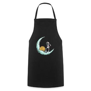 Un astronaute mine Bitcoin - Tablier de cuisine - noir - Devant - AI Model Male 185 dark (185cm)