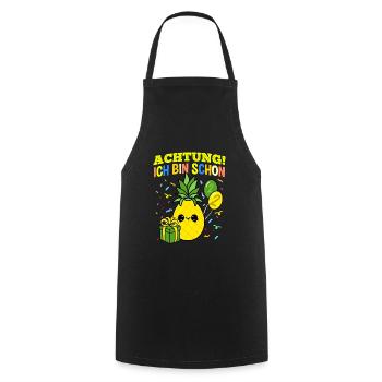 Achtung Ich Bin Schon 2 Geburtstag Ananas - Kochschürze - Schwarz - Vorne - AI Model Male 185 dark (185cm)