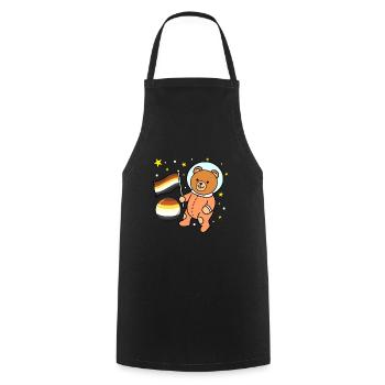 Cute Bear Astronaut Gay Bear Pride - Cooking Apron - black - Front - AI Model Male 185 dark (185cm)