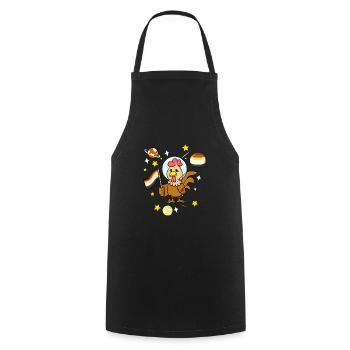 Huhn im Weltraum Gay Bear - Kochschürze - Schwarz - Vorne - AI Model Male 185 dark (185cm)