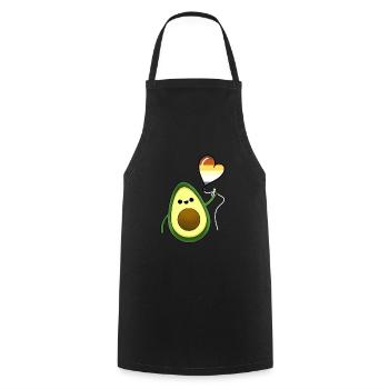 Avocado Herzballon Gay Bear Pride - Kochschürze - Schwarz - Vorne - AI Model Male 185 dark (185cm)