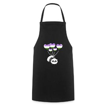 Panda Genderqueer Pride - Tablier de cuisine - noir - Devant - AI Model Male 185 dark (185cm)