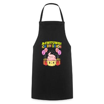 Achtung Ich Bin Schon 2 Geburtstag Cupcake - Kochschürze - Schwarz - Vorne - AI Model Male 185 dark (185cm)