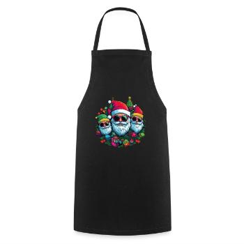 Des pères Noël cool avec des lunettes de soleil - Tablier de cuisine - noir - Devant - AI Model Male 185 dark (185cm)