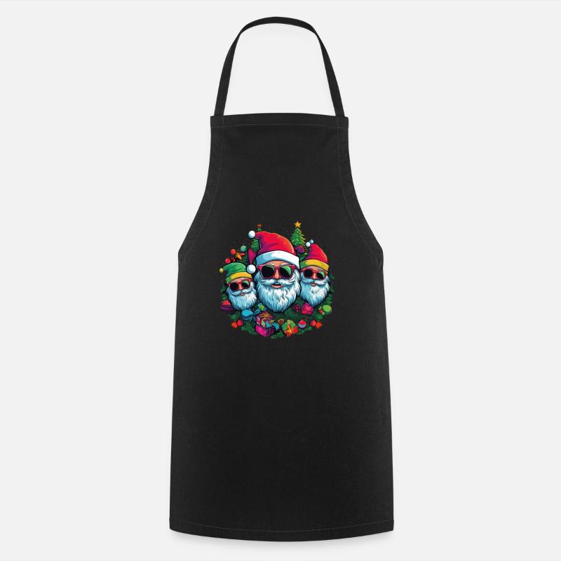 Cool Santas with sunglasses - Cooking Apron - black