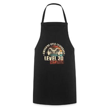 30th Anniversary Gamer 30th Anniversary Level 30 Complete - Cooking Apron - black - Front - AI Model Male 185 dark (185cm)