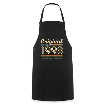 Original 1998 Vintage cadeau d'Anniversaire Rétro - Tablier de cuisine - noir - Devant - AI Model Male 185 dark (185cm)