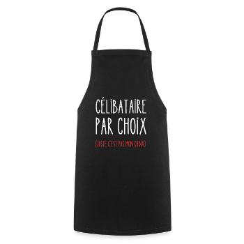célibataire par choix - Tablier de cuisine - noir - Devant - AI Model Male 185 dark (185cm)