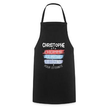 Christophe l'homme le mythe la légende - Tablier de cuisine - noir - Devant - AI Model Male 185 dark (185cm)
