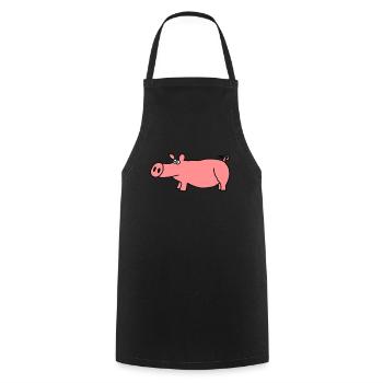 Cochon - Tablier de cuisine - noir - Devant - AI Model Male 185 dark (185cm)