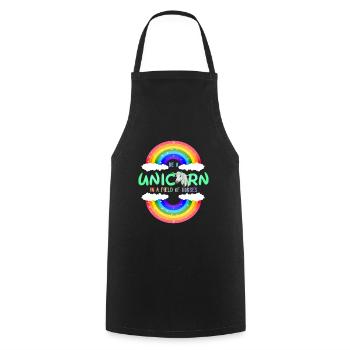 Sei ein Regenbogen Einhorn | einhornshirt - Kochschürze - Schwarz - Vorne - AI Model Male 185 dark (185cm)