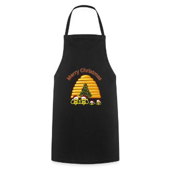 Noël des abeilles - Tablier de cuisine - noir - Devant - AI Model Male 185 dark (185cm)