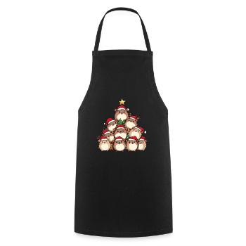 Igel Weihnachten Christbaum - Kochschürze - Schwarz - Vorne - AI Model Male 185 dark (185cm)