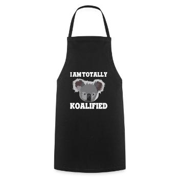 I au totally koalified jeu de mots koala drôle - Tablier de cuisine - noir - Devant - AI Model Male 185 dark (185cm)