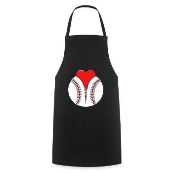 Baseball I love - Cooking Apron - black - Front - AI Model Male 185 dark (185cm)