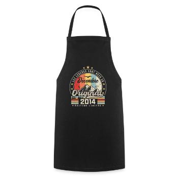 Cadeau D'anniversaire Nées En Décembre 2014 - Tablier de cuisine - noir - Devant - AI Model Male 185 dark (185cm)
