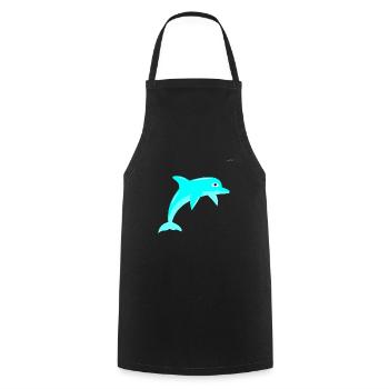 Dolphin - Cooking Apron - black - Front - AI Model Male 185 dark (185cm)