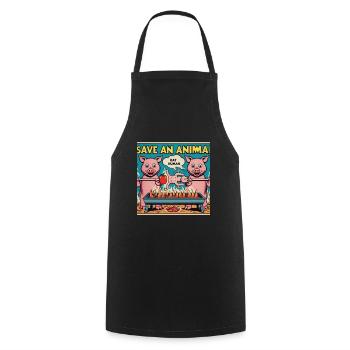 Save an Animal! - Cooking Apron - black - Front - AI Model Male 185 dark (185cm)