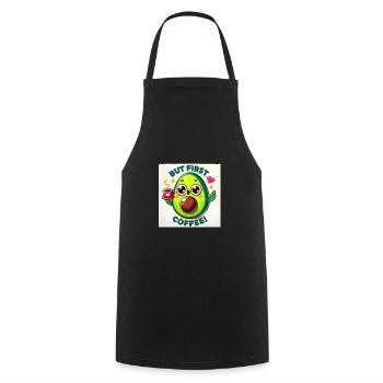 Funny Avocado Coffee Lover Shirt - Cooking Apron - black - Front - AI Model Male 185 dark (185cm)