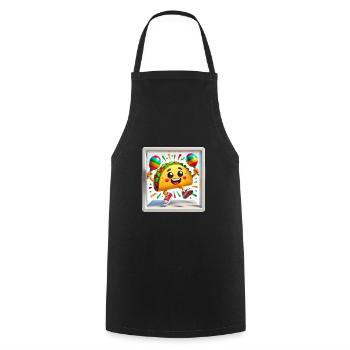 Tanzender Taco mit Maracas Lustiges Design - Kochschürze - Schwarz - Vorne - AI Model Male 185 dark (185cm)