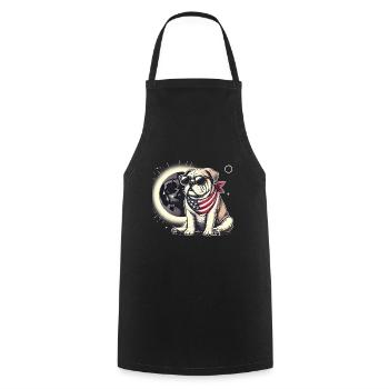 Patriotische Bulldogge Sonnenfinsternis - Kochschürze - Schwarz - Vorne - AI Model Male 185 dark (185cm)