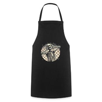 Silent Scream Skeleton Art Design - Cooking Apron - black - Front - AI Model Male 185 dark (185cm)