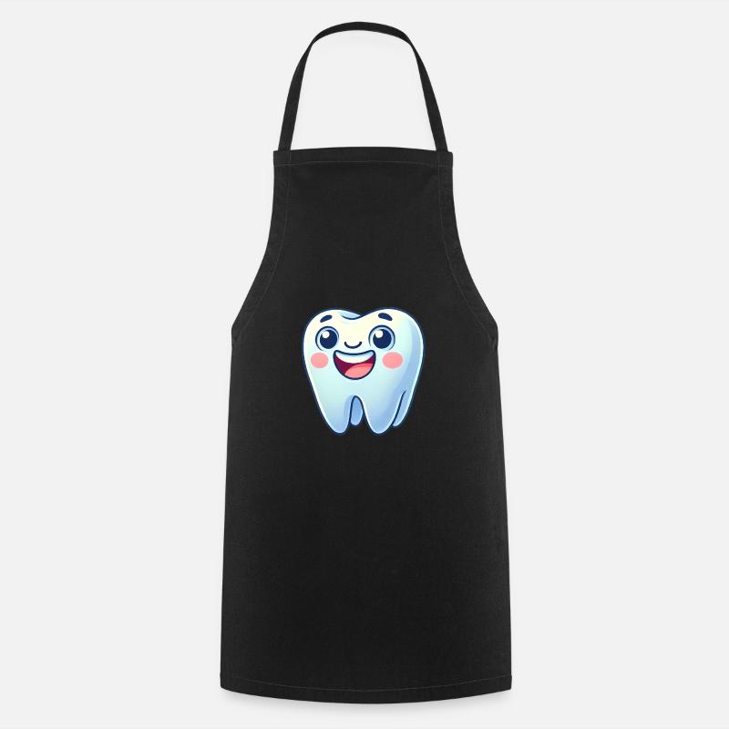 Conception de dessin animé de dent souriante - Tablier de cuisine - noir
