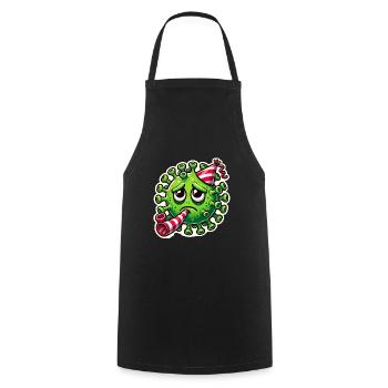 Sad Germ Party Sticker Design - Cooking Apron - black - Front - AI Model Male 185 dark (185cm)