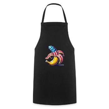 Patriotic Banana PopArt Design - Cooking Apron - black - Front - AI Model Male 185 dark (185cm)