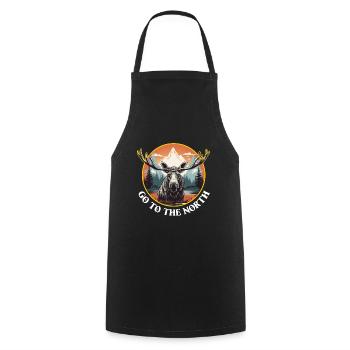 Aller à l’aventure dans le Nord orignal - Tablier de cuisine - noir - Devant - AI Model Male 185 dark (185cm)