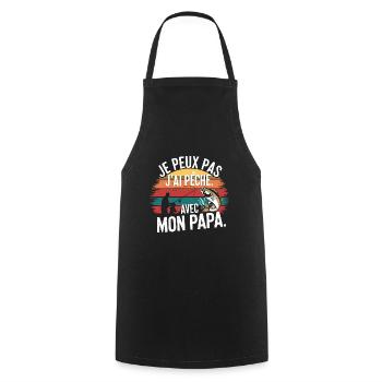 I can't I fished with my daddy - Cooking Apron - black - Front - AI Model Male 185 dark (185cm)